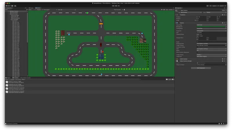 Screenshot of Pizza Delivery Game (Unity)