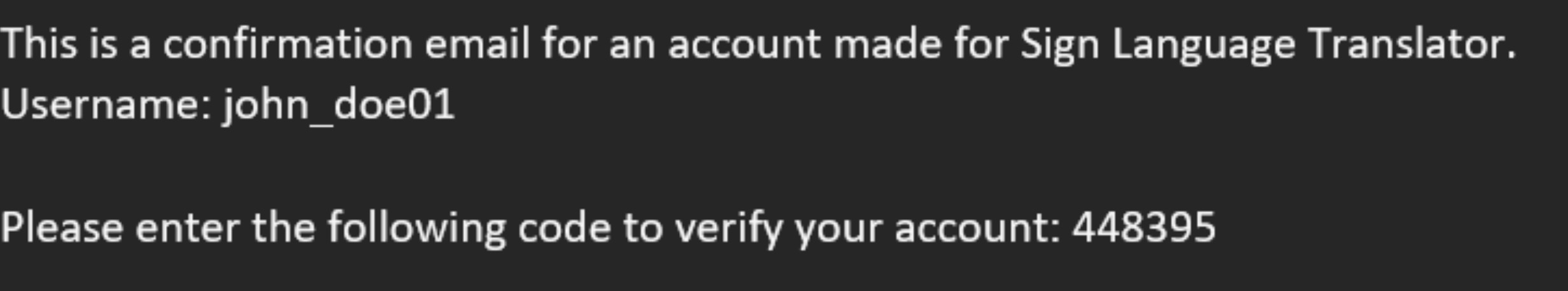 Email confirmation